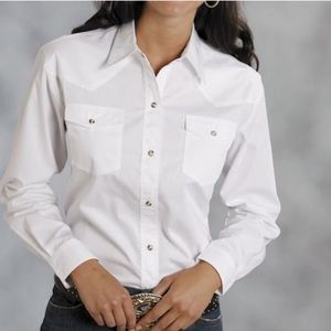 Lucky Brand White Western Snap Button Down Shirt